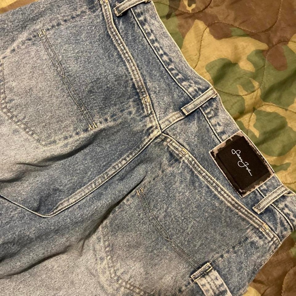 Sean John vintage 90s/00s carpenter jeans light wash mule‎ pockets size 33/32.5
